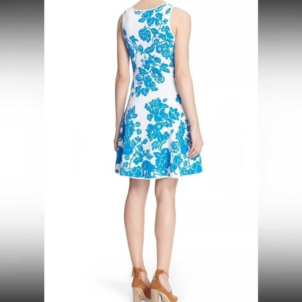 Milly White and Blue Floral Mini Dress - Picture 6 of 10